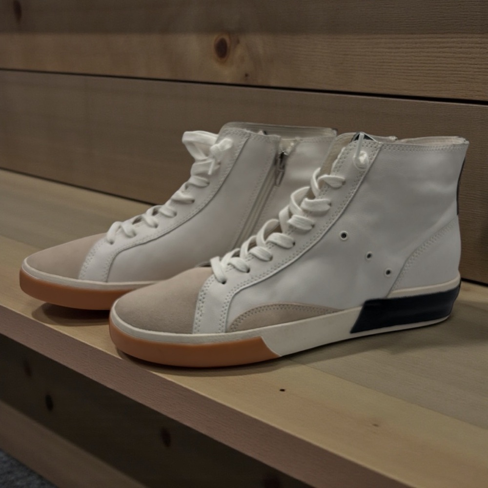 DOLCE VITA MENS SZ 9.5 LEATHER & SUEDE HIGH TOP SNEAKERS